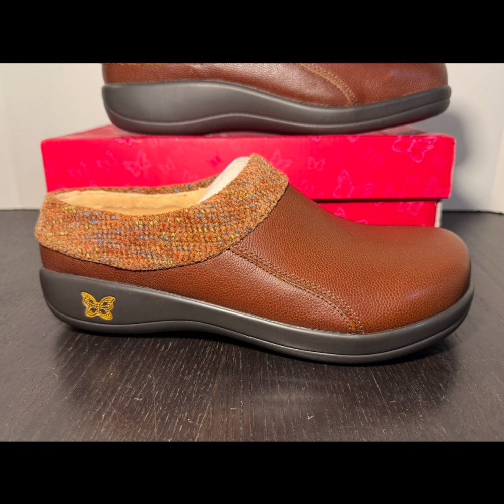 Alegria Kyah Leather Slip On Clogs Brown/Multicolor Womans EU 41/US 10.5-11